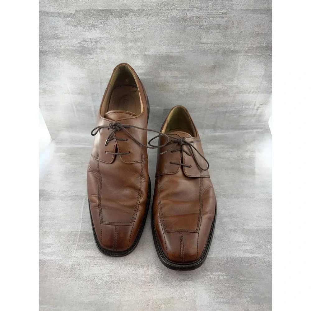 Florsheim Men Cognac Brown Leather Bicycle Toe Derby Dress Shoes 11175-221 13D